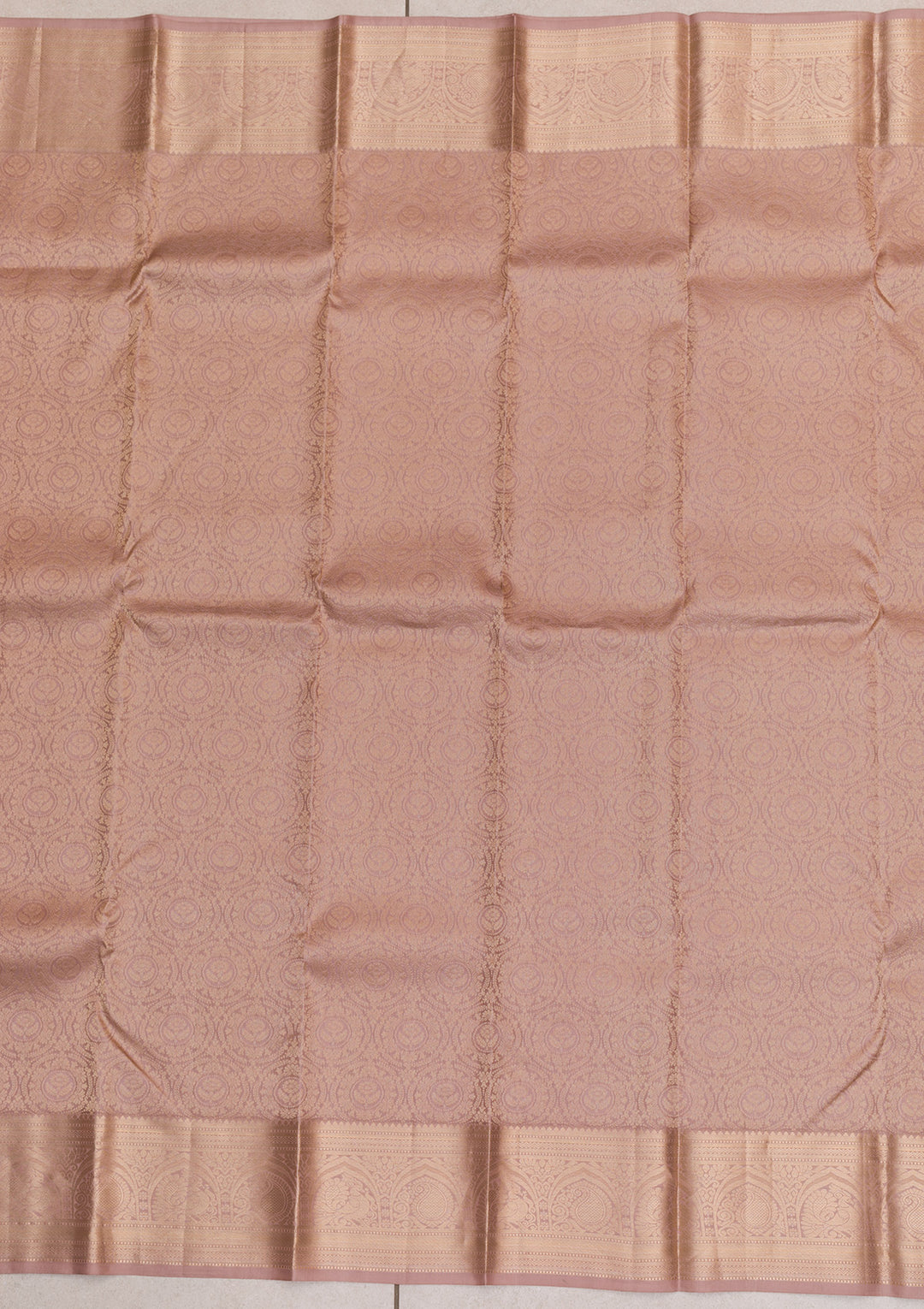 Light Brown Zariwork Kanjivaram Pure Silk Saree