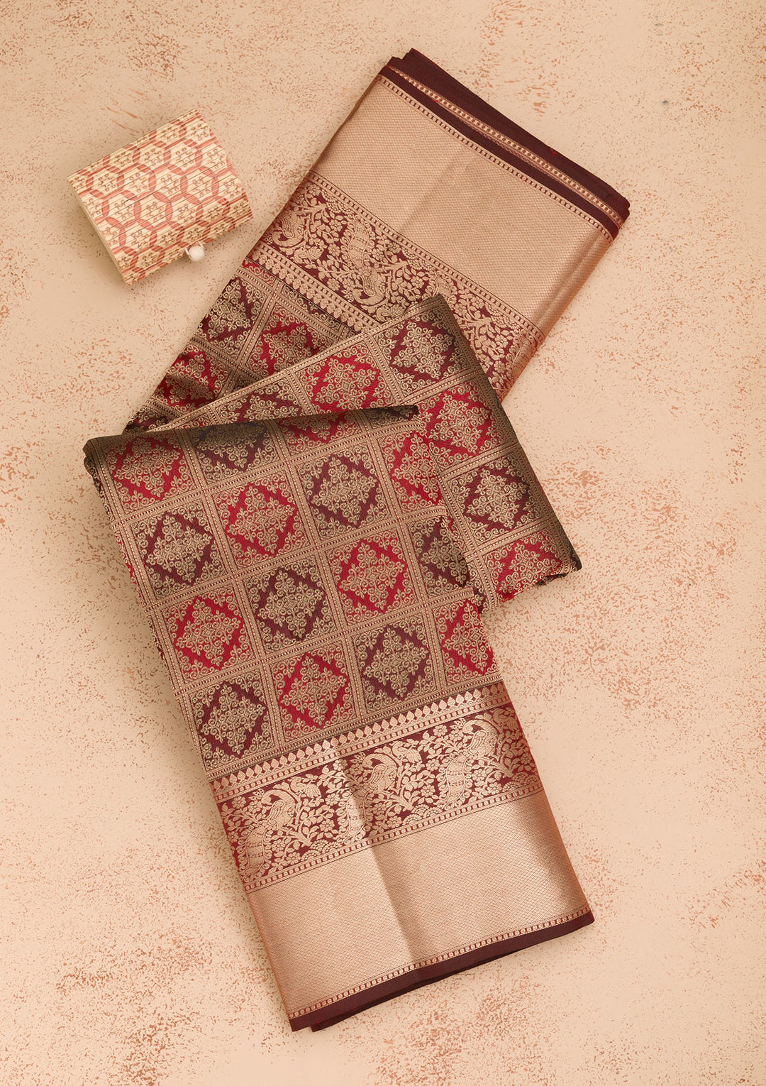 Brown Zariwork Pure Silk Saree
