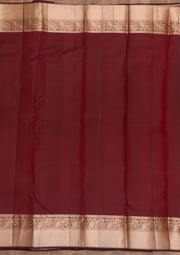 Brown Zariwork Pure Silk Saree