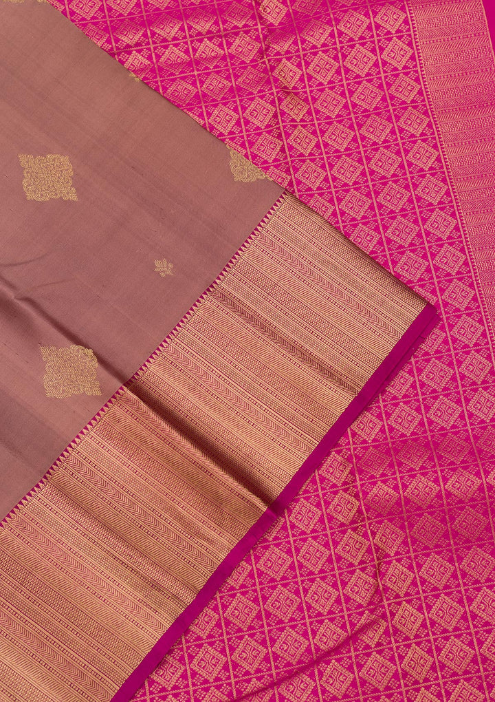 Brown Zariwork Pure Silk Saree