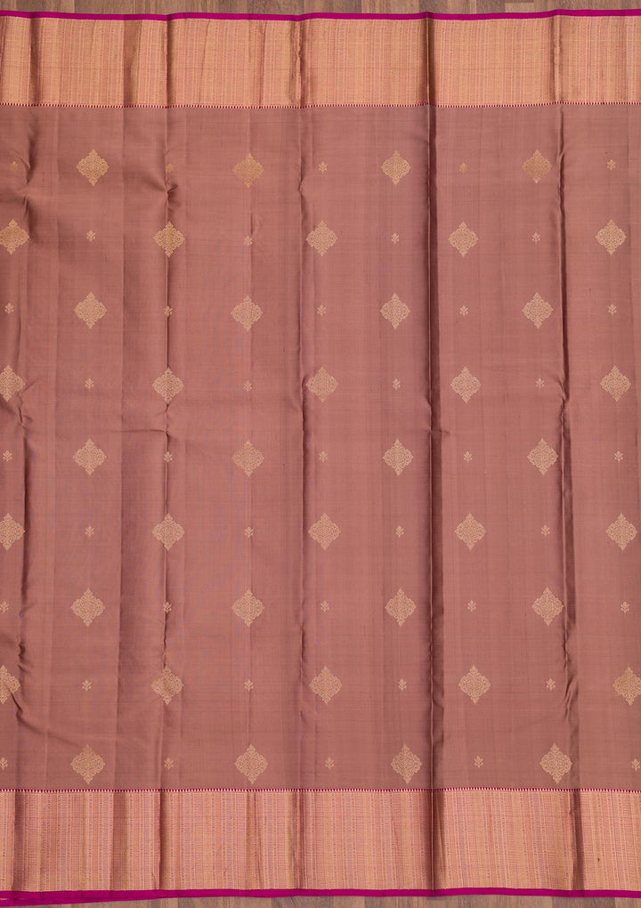Brown Zariwork Pure Silk Saree