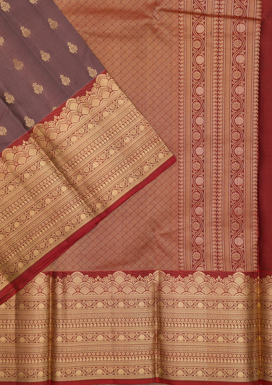 Brown Zariwork Pure Silk Saree