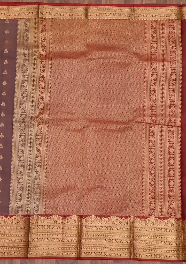 Brown Zariwork Pure Silk Saree