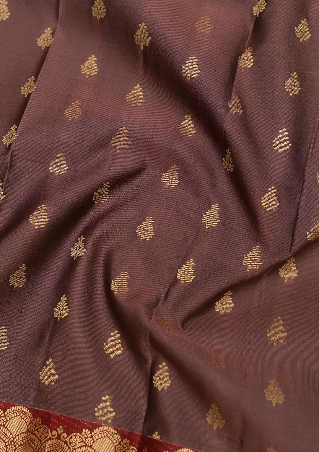 Brown Zariwork Pure Silk Saree