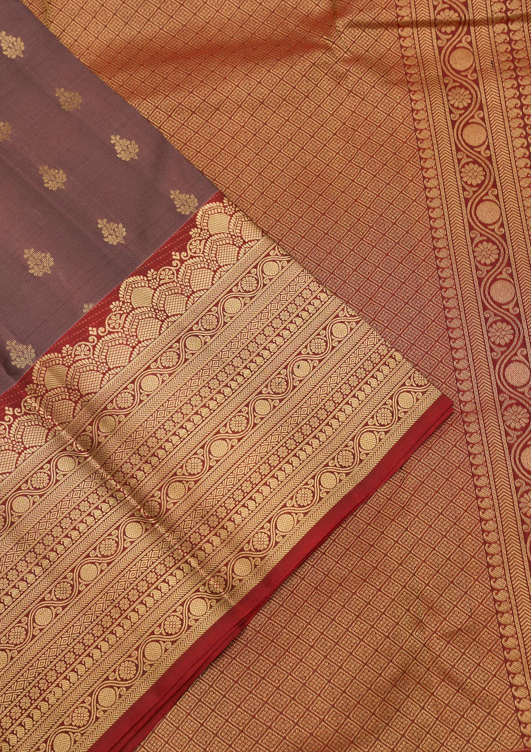 Brown Zariwork Pure Silk Saree