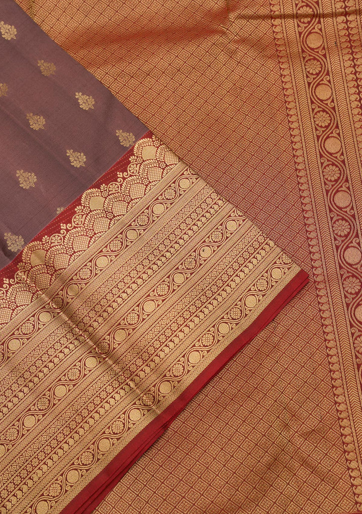Brown Zariwork Pure Silk Saree