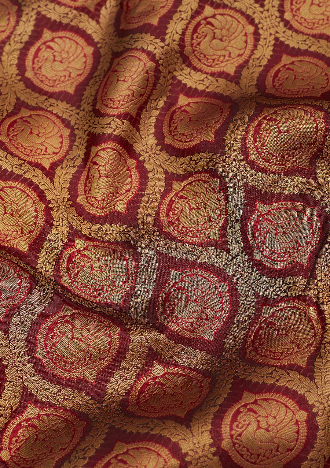 Brown Zariwork Pure Silk Saree