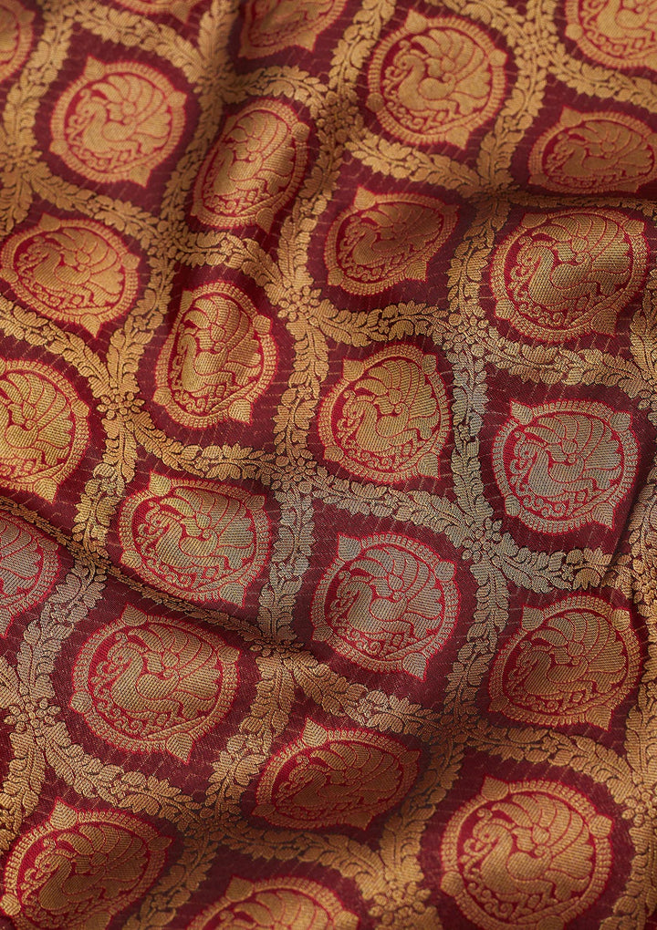 Brown Zariwork Pure Silk Saree