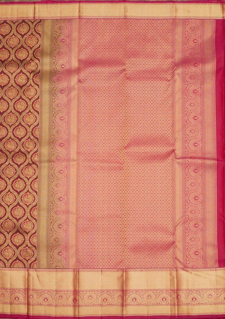 Brown Zariwork Pure Silk Saree