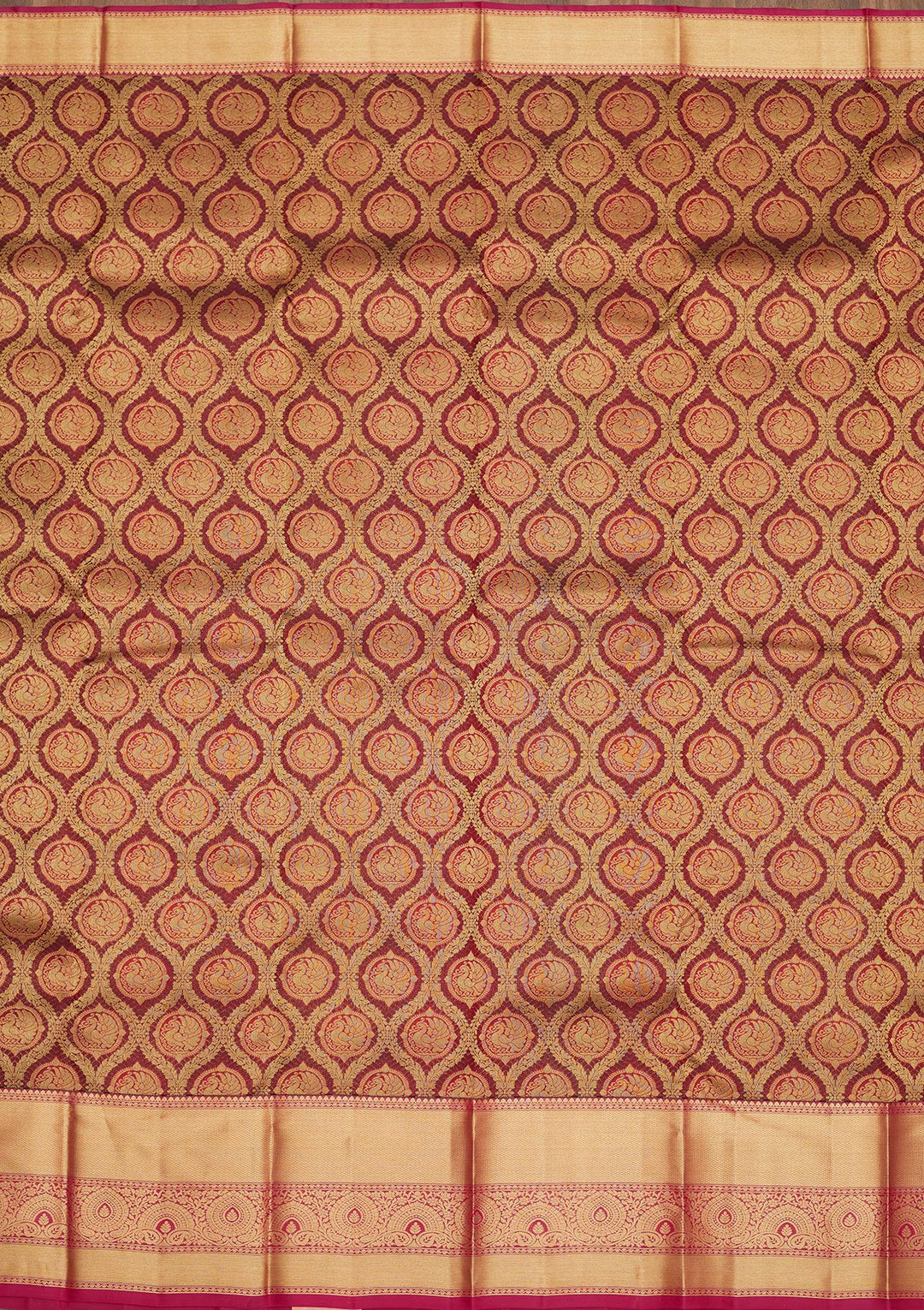 Brown Zariwork Pure Silk Saree