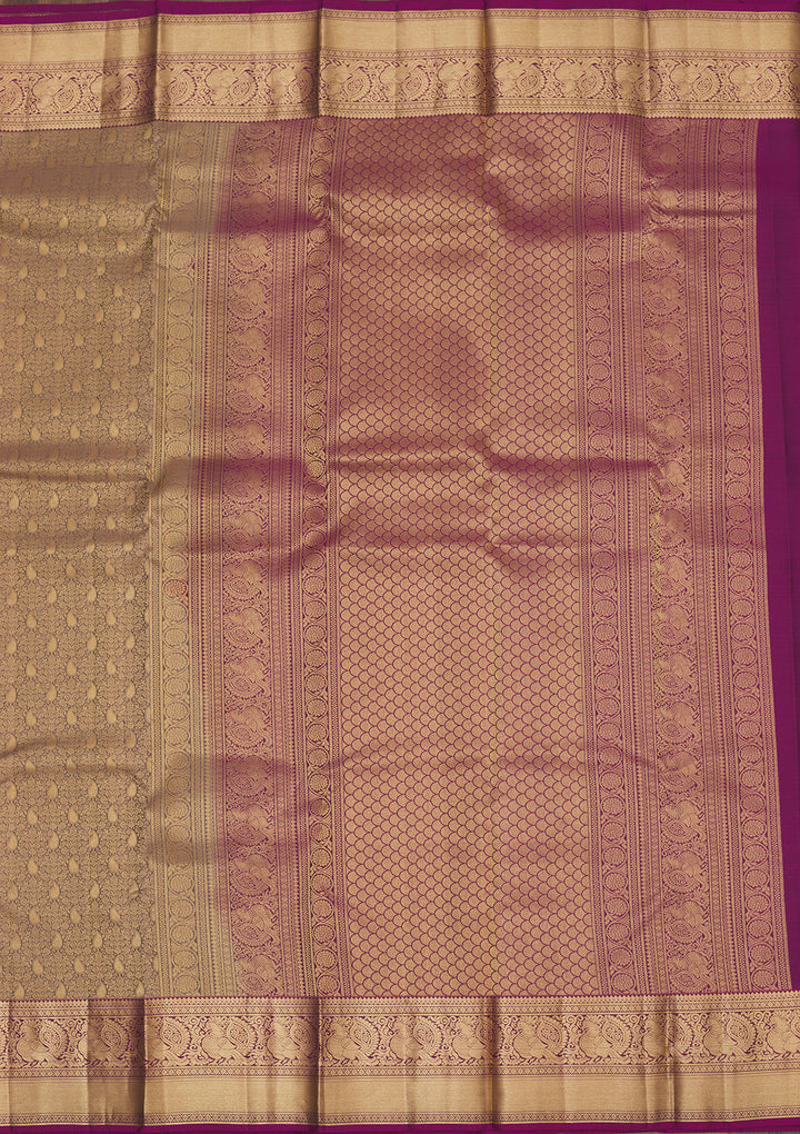 Brown Zariwork Pure Silk Saree