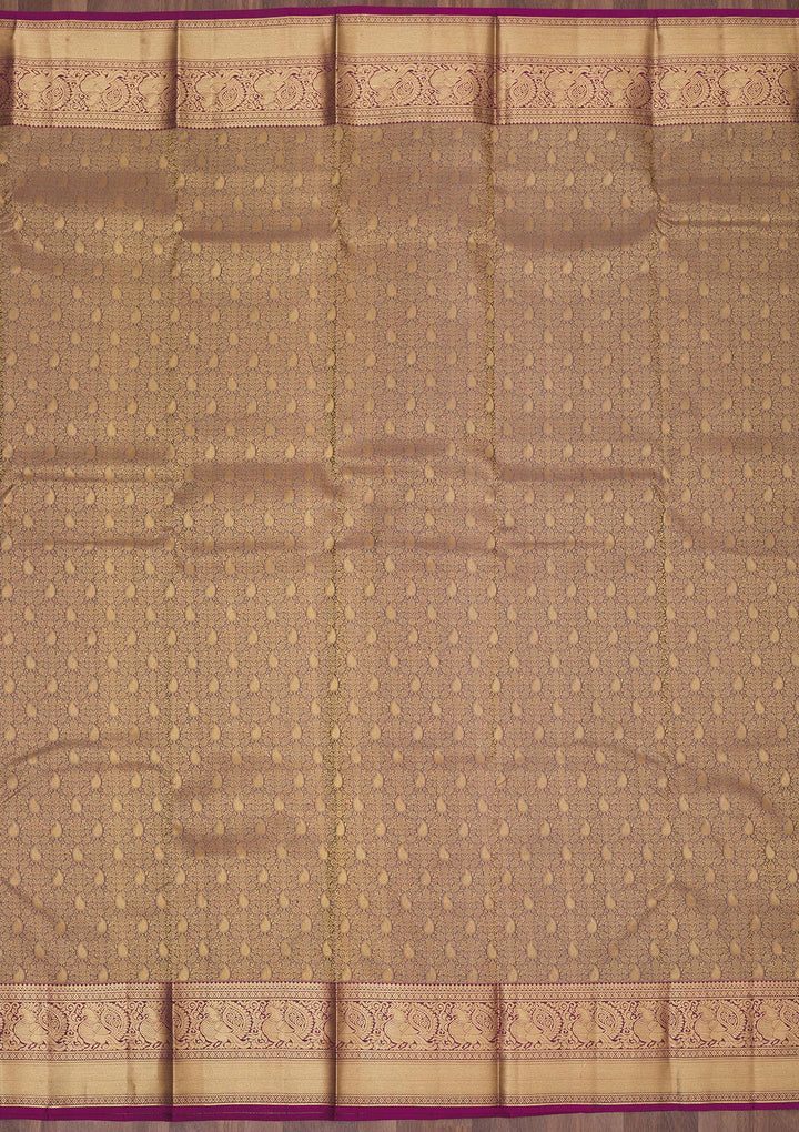 Brown Zariwork Pure Silk Saree