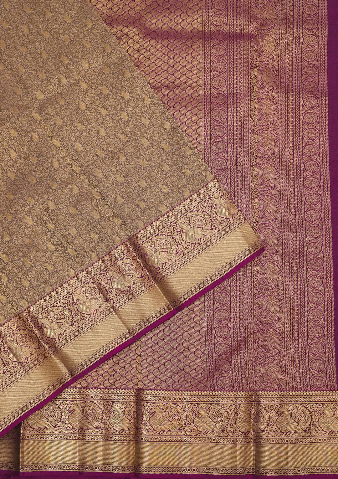 Brown Zariwork Pure Silk Saree