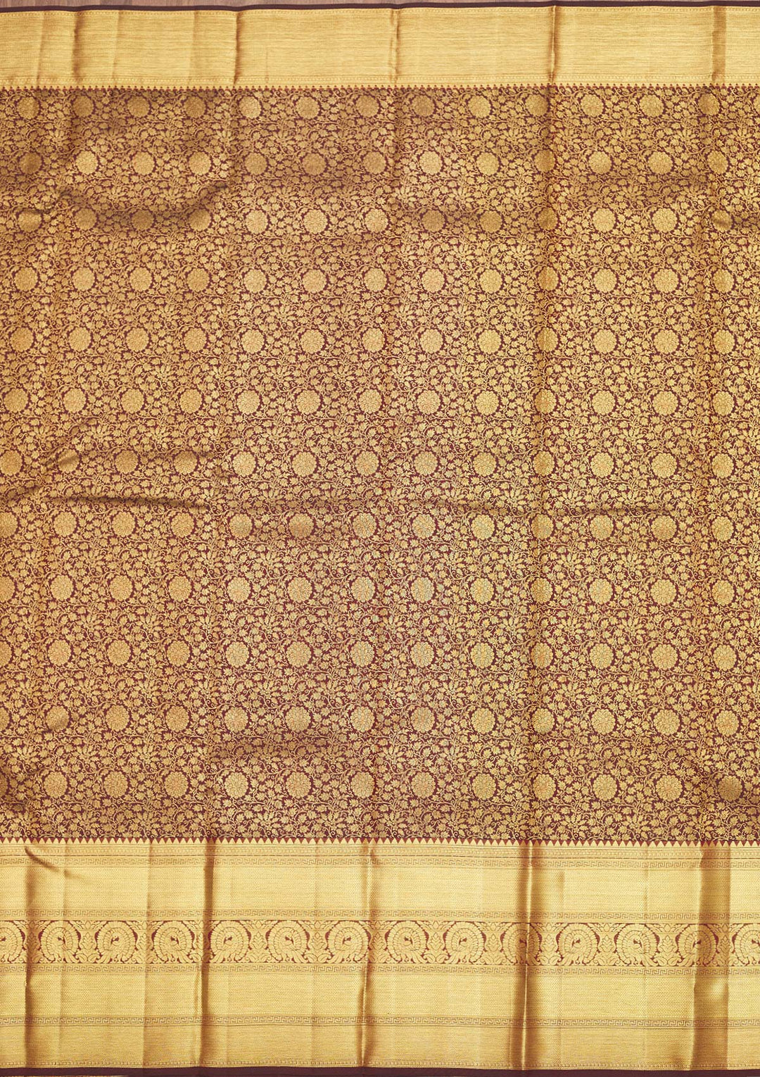 Brown Zariwork Pure Silk Saree