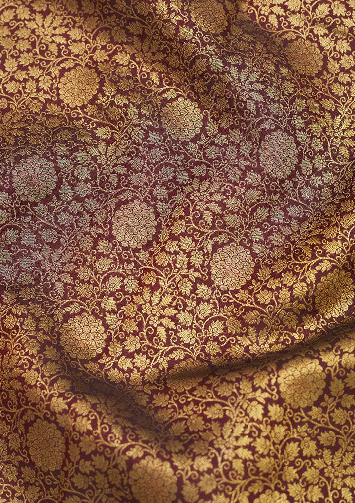Brown Zariwork Pure Silk Saree