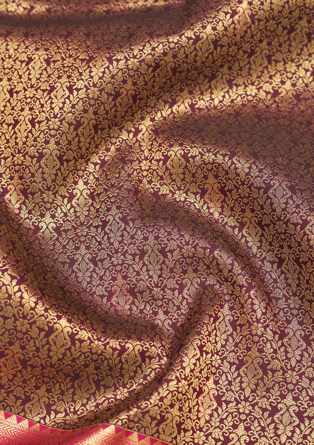 Brown Zariwork Pure Silk Saree