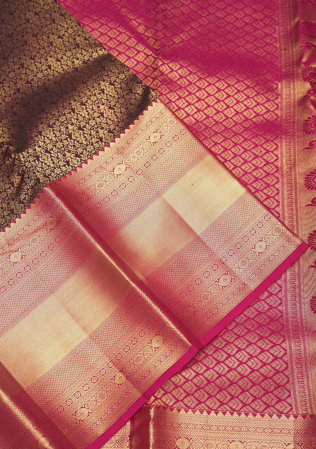 Brown Zariwork Pure Silk Saree