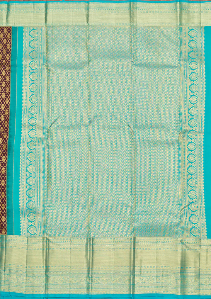 Brown Zariwork Pure Silk Saree