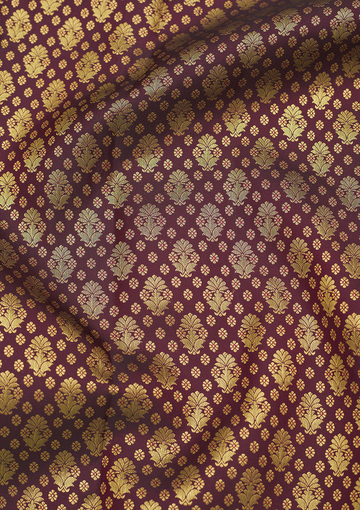 Brown Zariwork Pure Silk Saree