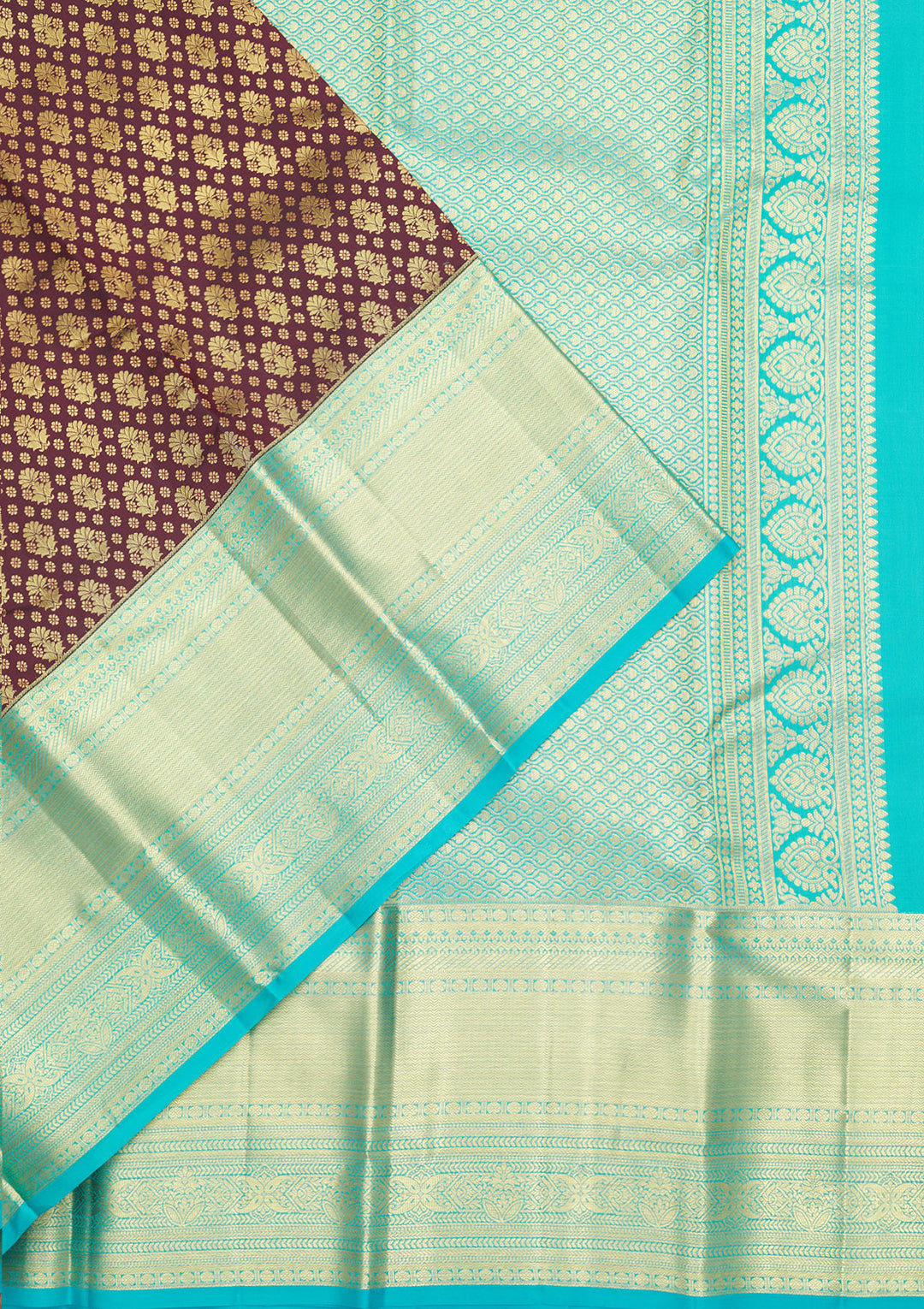Brown Zariwork Pure Silk Saree