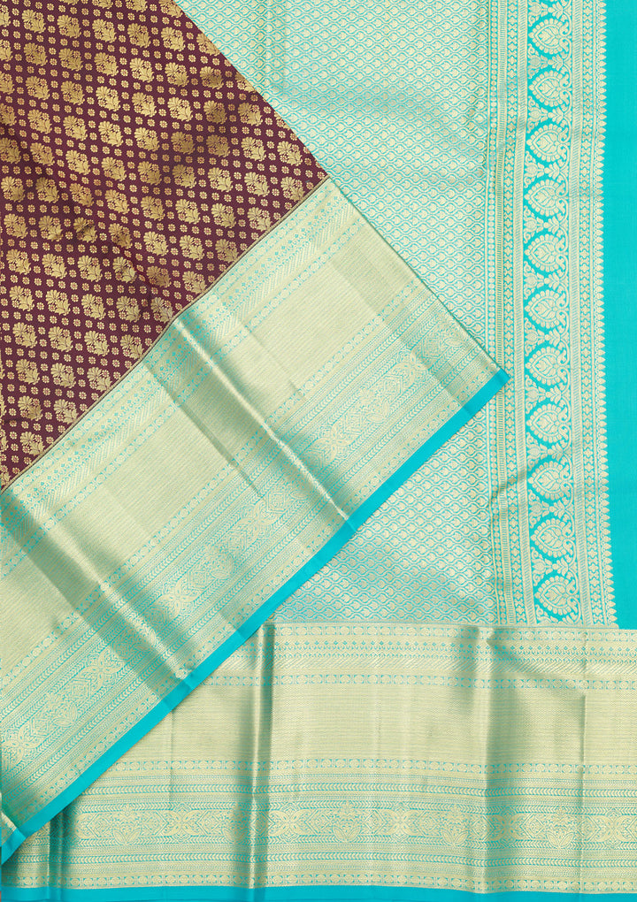 Brown Zariwork Pure Silk Saree