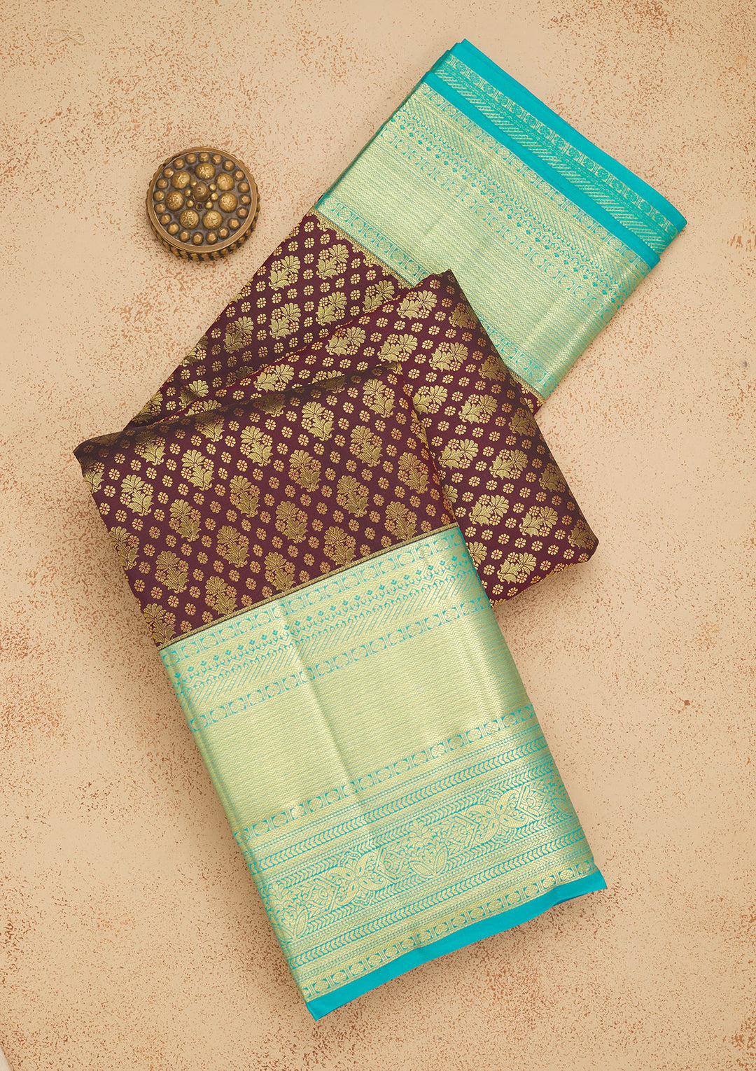 Brown Zariwork Pure Silk Saree