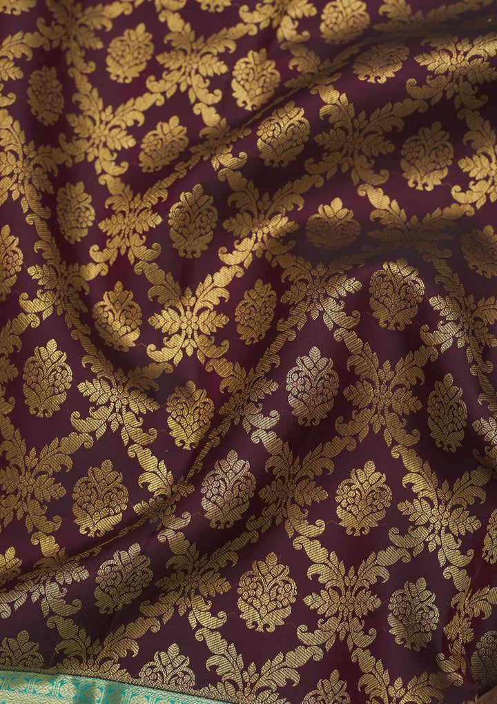 Brown Zariwork Pure Silk Saree