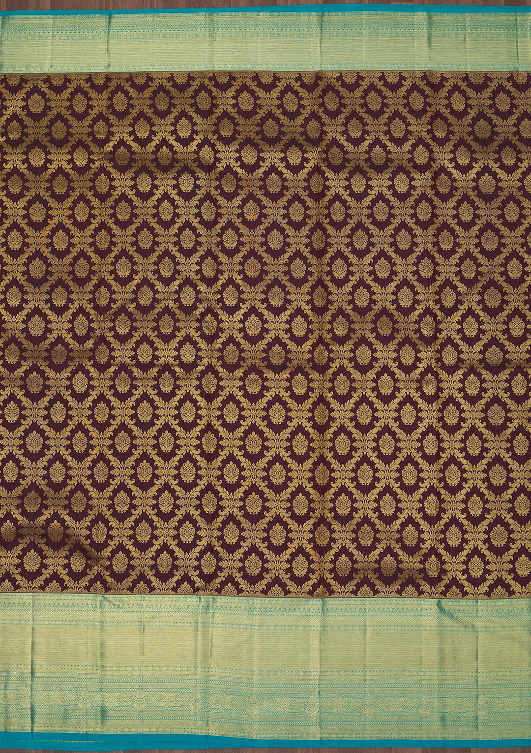 Brown Zariwork Pure Silk Saree