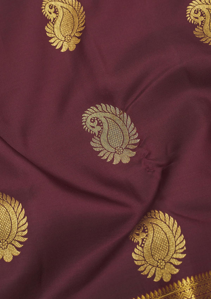 Brown Zariwork Pure Silk Saree