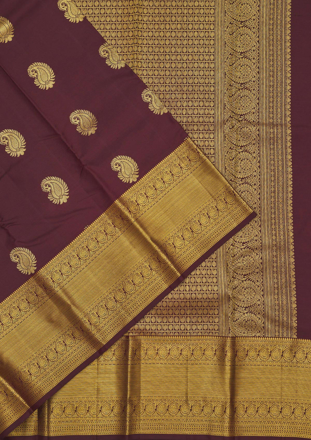 Brown Zariwork Pure Silk Saree