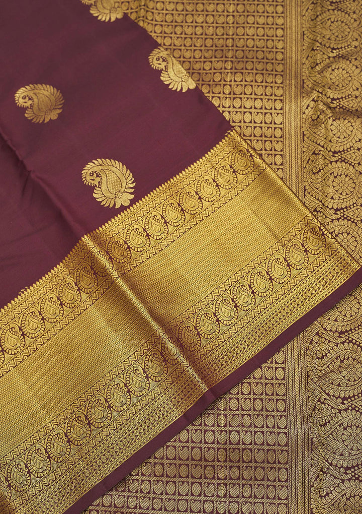 Brown Zariwork Pure Silk Saree