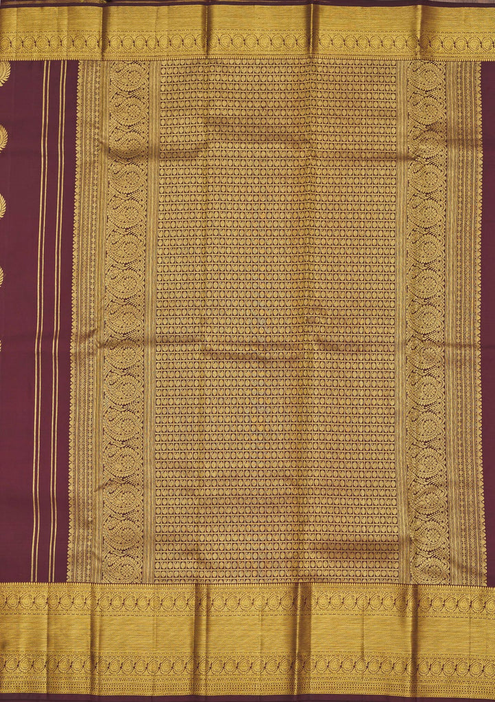 Brown Zariwork Pure Silk Saree