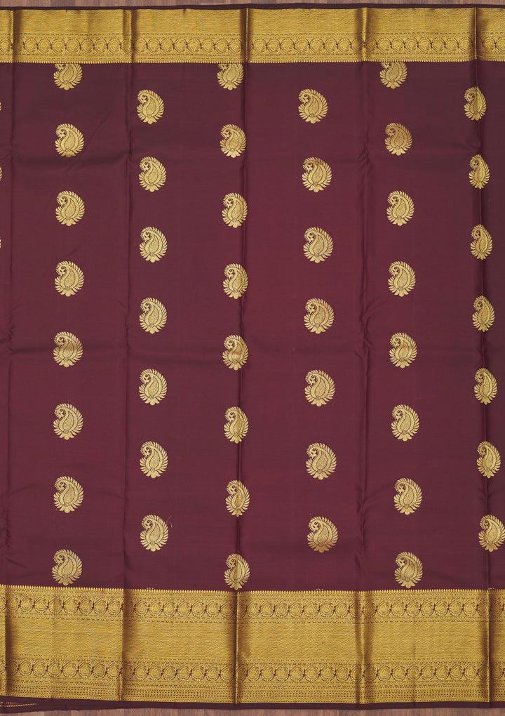 Brown Zariwork Pure Silk Saree