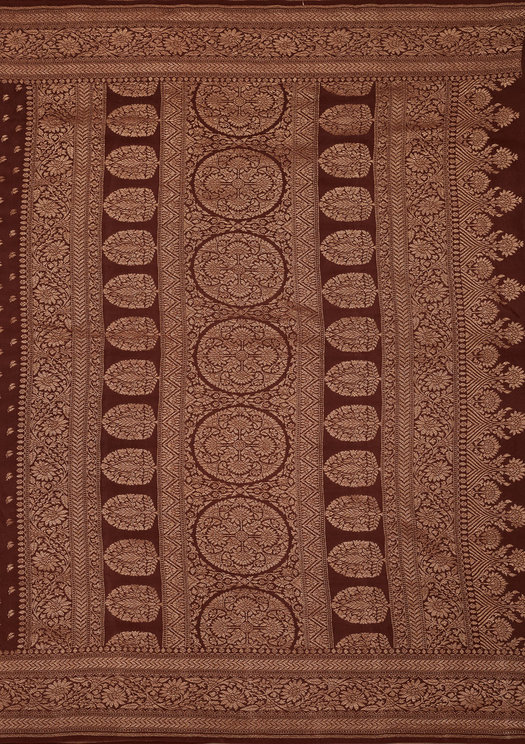 Brown Zariwork Pure Silk Saree