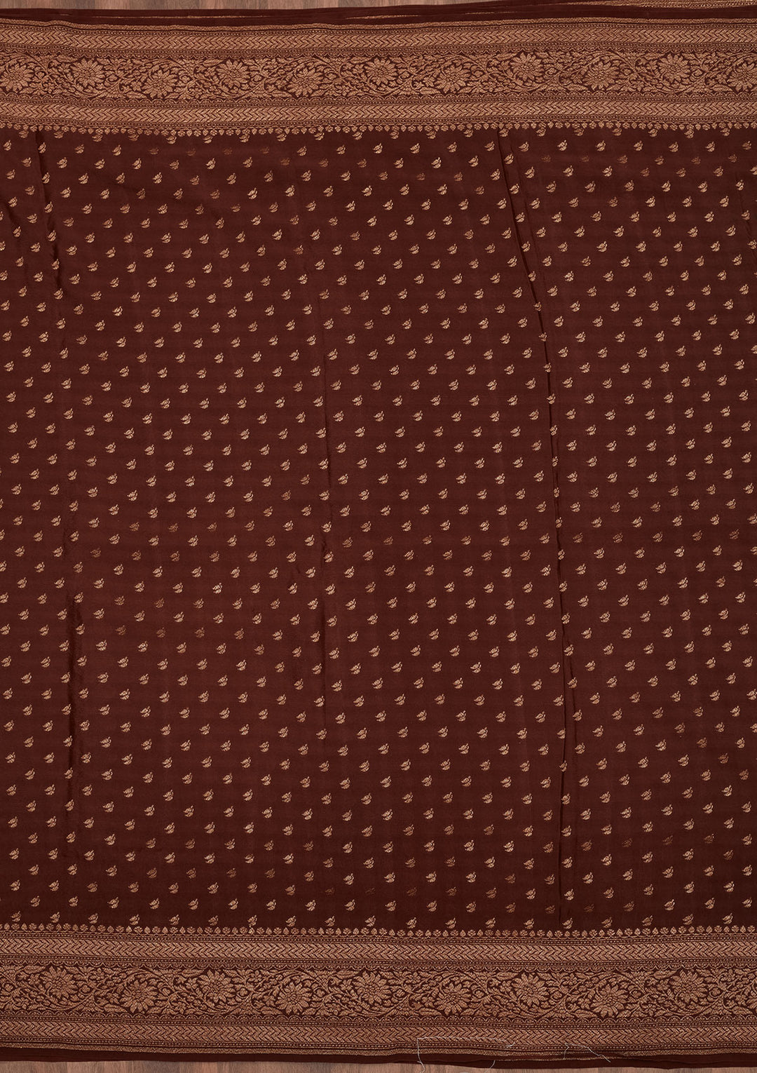 Brown Zariwork Pure Silk Saree