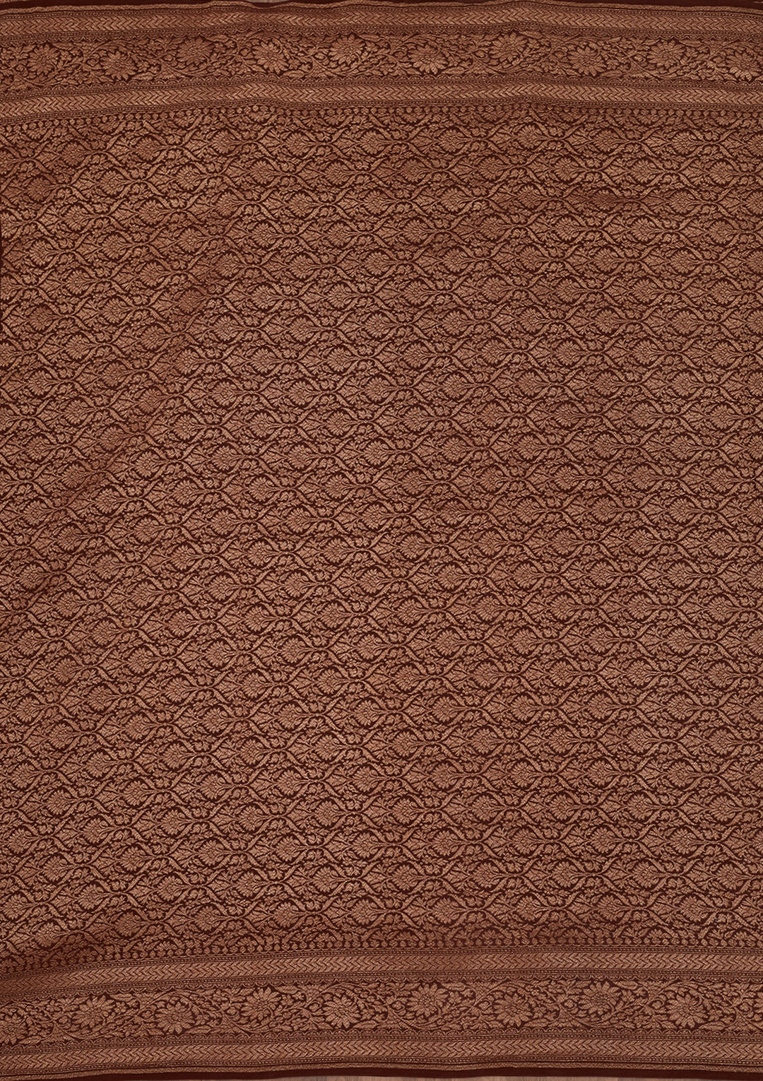 Brown Zariwork Pure Silk Saree