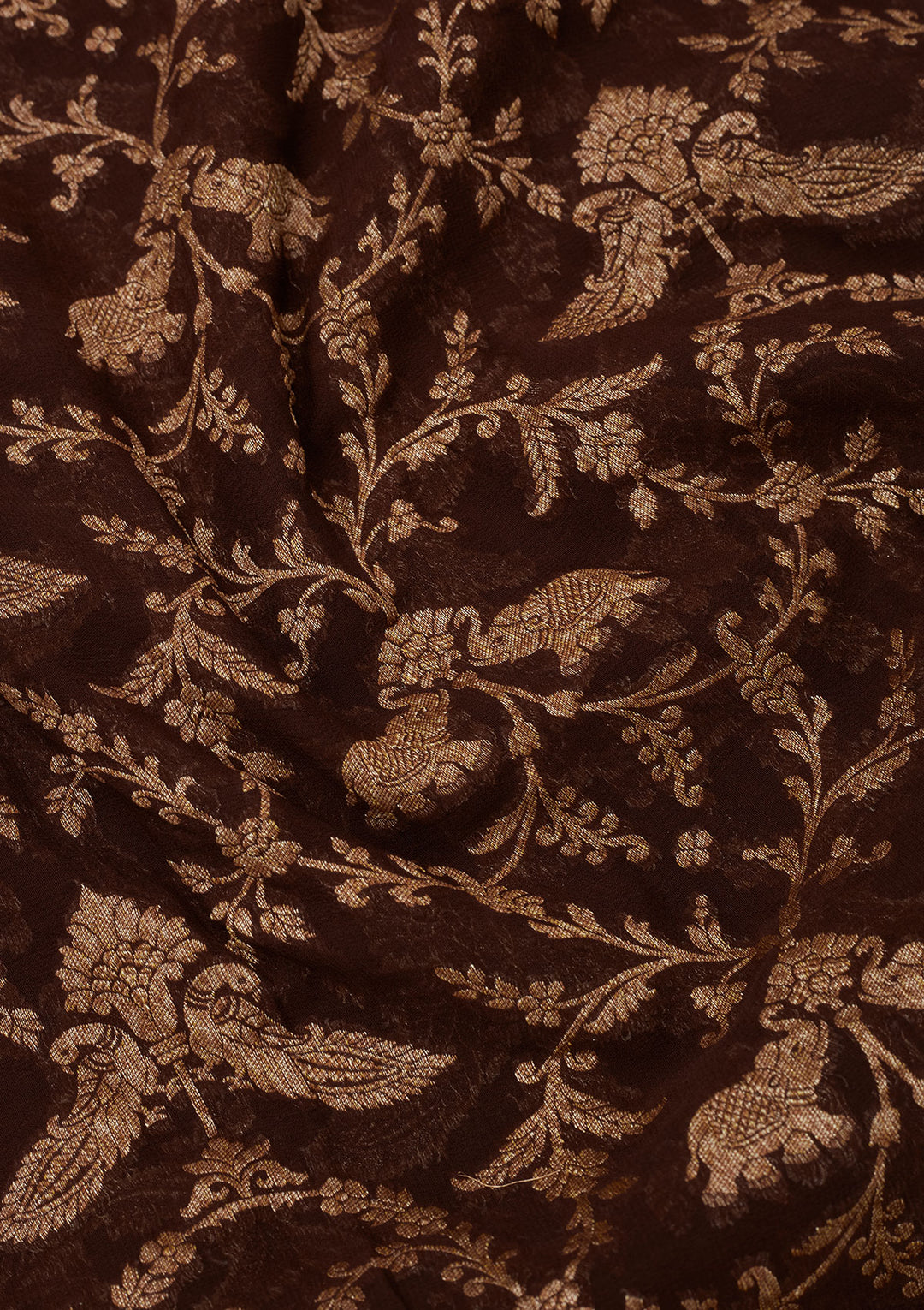 Brown Zariwork Pure Silk Saree