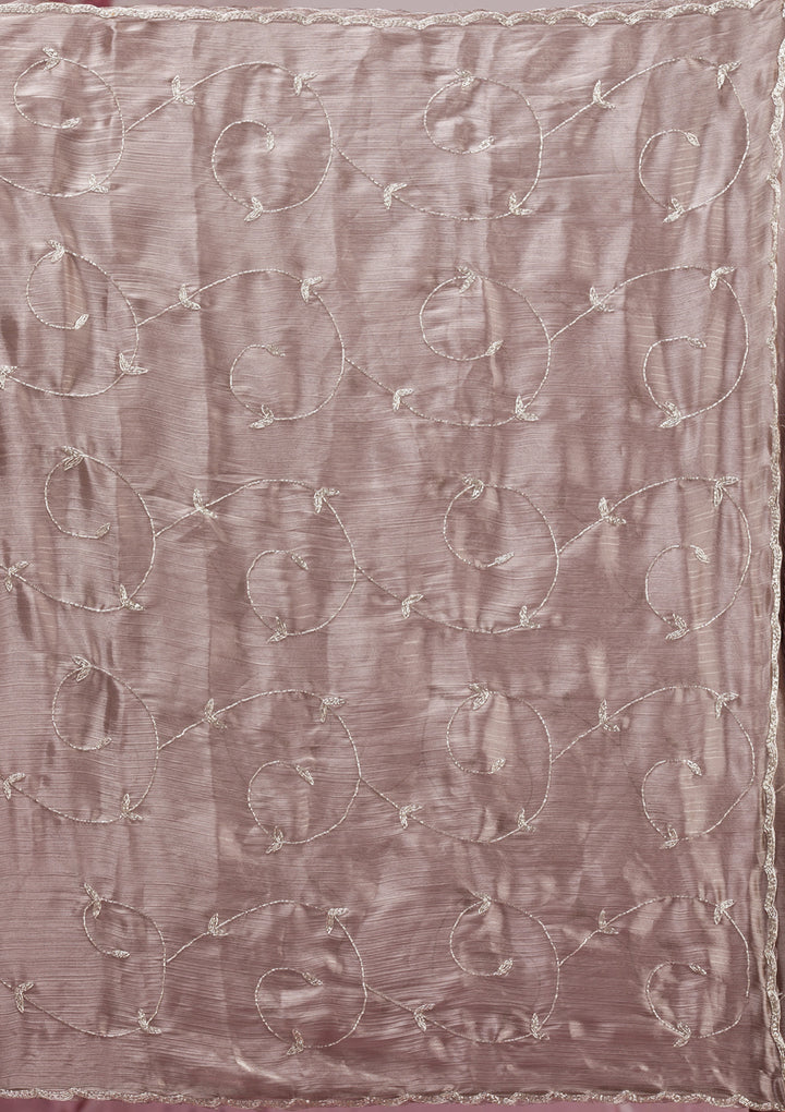Grey  Cutdana Georgette Saree