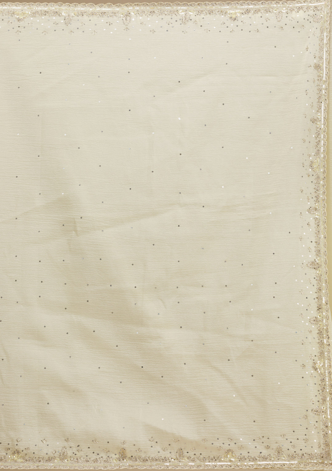 Cream Cutdana Georgette Saree