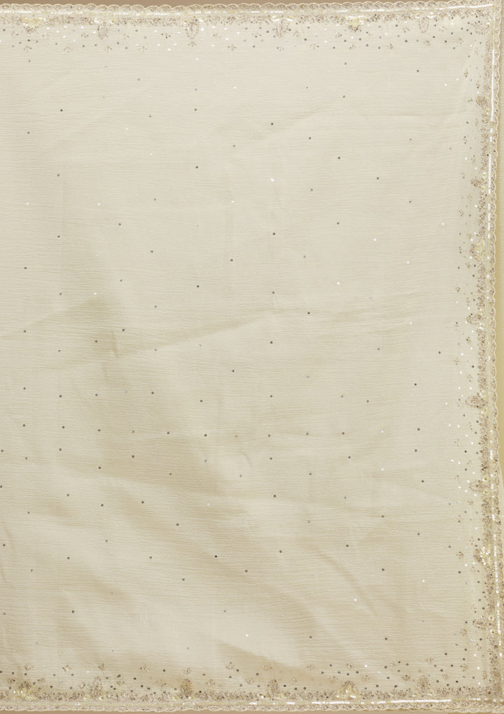 Cream Cutdana Georgette Saree