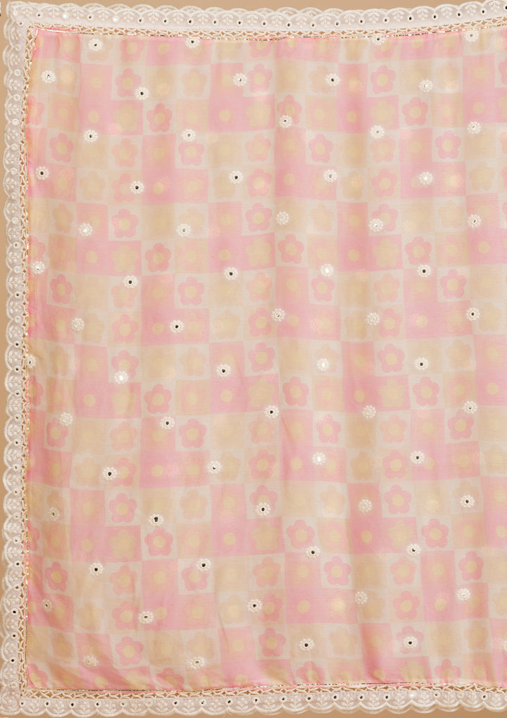 Peach Cutwork Cotton Readymade Salwar Suit
