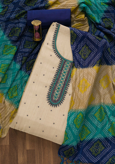 Tie and Dye Chanderi Silk Dress Material – RKG SHOPPING