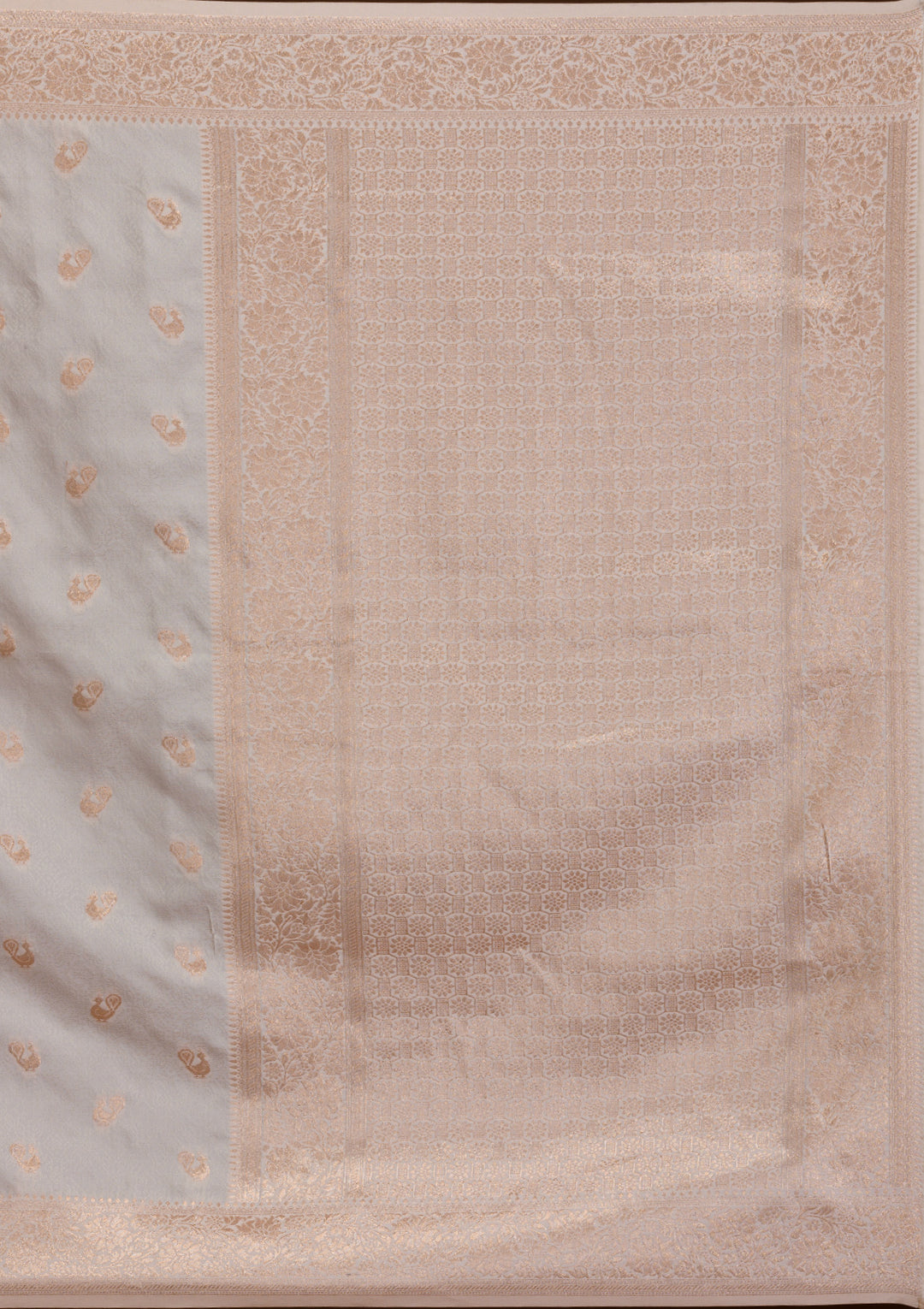 Cream Zariwork Art Silk Saree