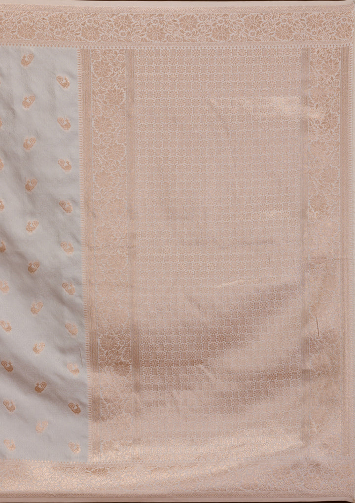 Cream Zariwork Art Silk Saree