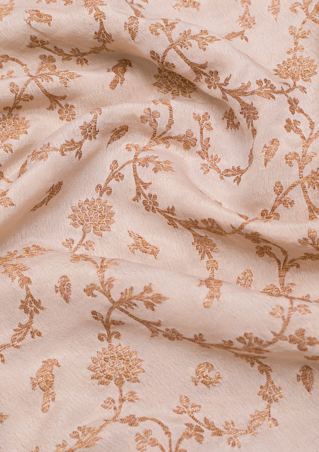 Cream Zariwork Banarasi Pure Silk Saree