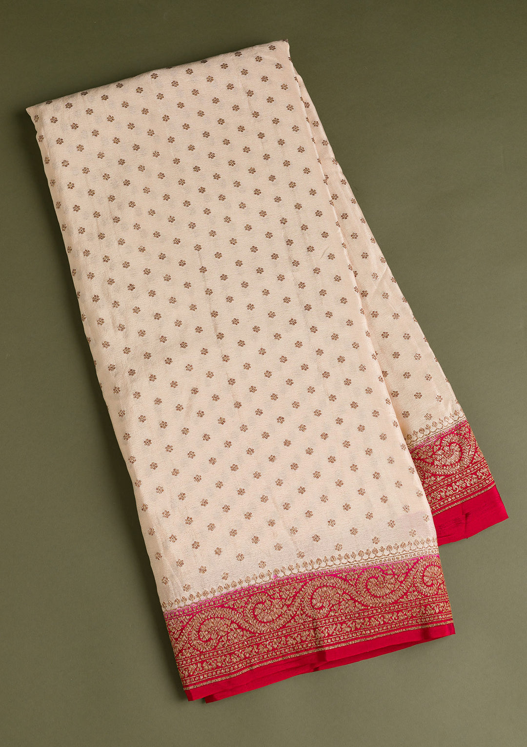 Cream Zariwork Banarasi Saree