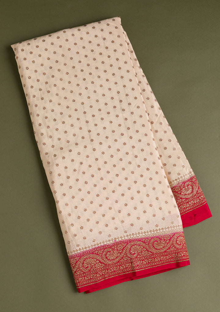 Cream Zariwork Banarasi Saree