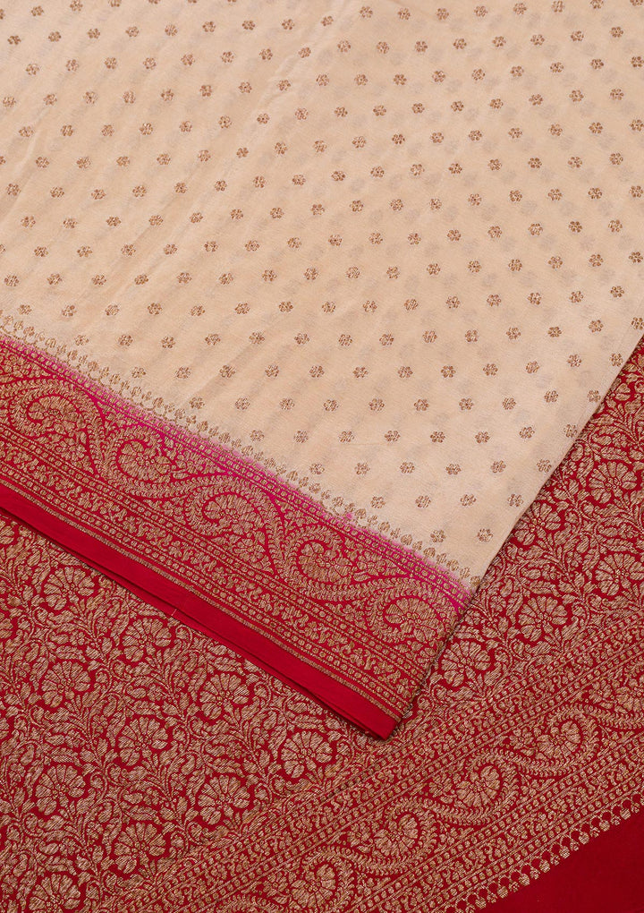 Cream Zariwork Banarasi Saree