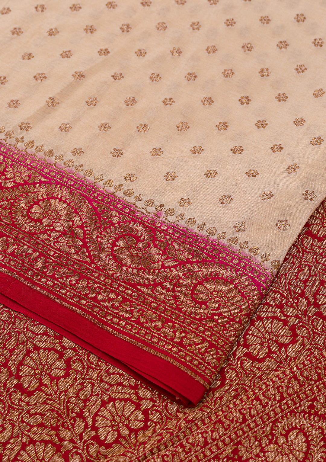 Cream Zariwork Banarasi Saree