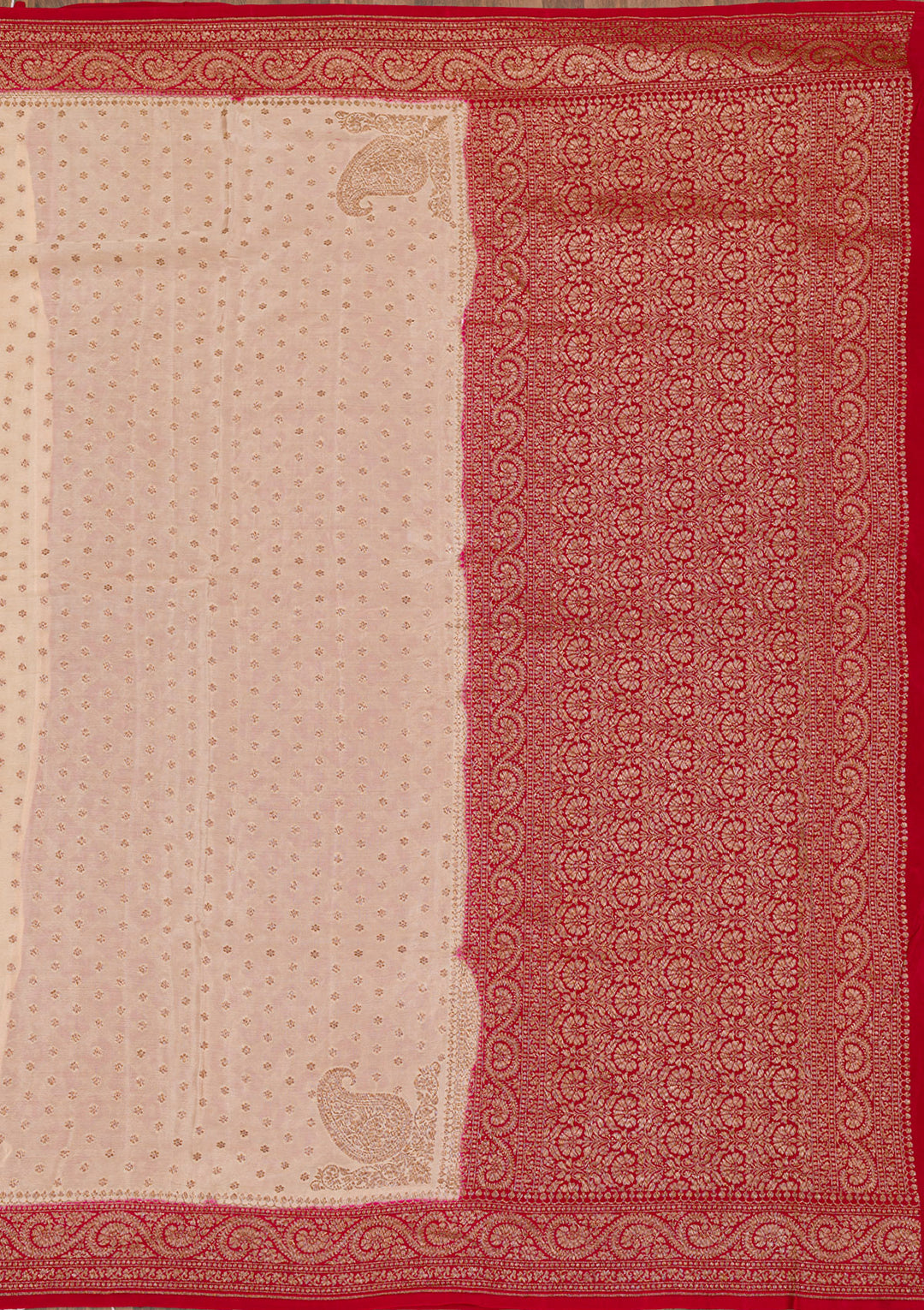 Cream Zariwork Banarasi Saree